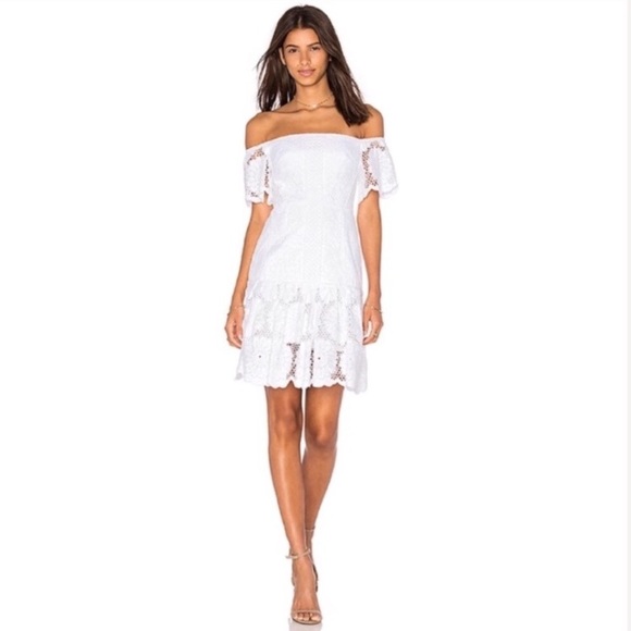 NICHOLAS | Sunflower Lace off Shoulder Dress - Picture 3 of 7